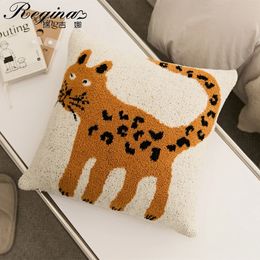 Cute Spot Cat Knitted Cushion Cover 45x45CM Cartoon Home Decor Sofa Bed Chair Pillow Case 240123