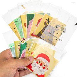Jewellery Pouches 100pcs 50pcs Opp Bags Christmas Santa Gift Reclosable Self Sealing Candy Pouch Snowflake Elk Present Wrapping Bag Packaging