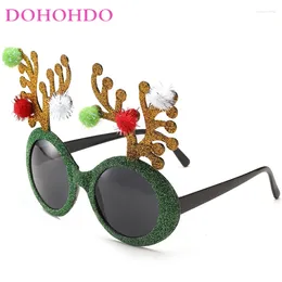 Óculos de sol dohohdo personalidade oval homens papai noel árvore de natal 2024 moda feminina óculos de sol de natal para festa ano presente