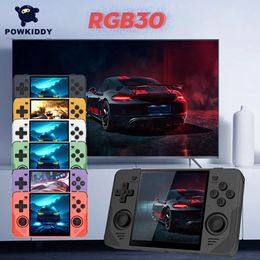 POWKIDDY RGB30 4 Inch 720*720 IPS Screen Handheld Game Console Open Source Linux Systems Portable Retro Video Player Gifts 240124