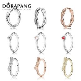 DORAPANG 925 Sterling Silver & 14K Gold Color Rings For Women Rose Gold Drops Of Fashion DIY Pan Ring Factory Whole253B