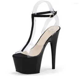 Sandals Ankle Straps Girl's Shows Model Women Shoes 17cm High Heels Sexy Platform Summer Pole Dance