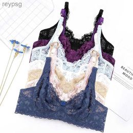 Bras Bras Yenlice Sexy Women Lace Gauze Bra Push Up 3/4 Cup Hook-and- Eye Breathable Ultra-Thin Bra Lingerie Bralette Underwear New YQ240203