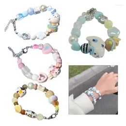 Charm Bracelets Cartoon Cat Dopamine Beaded Strand For Women Jewellery Summer Spring Round Square Wristband Party