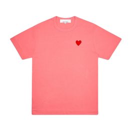 Play Fashion Mens T-shirts Designer Red Heart Shirt Casual Tshirt Cotton Embroidery Short Sleeve Summer T-shirt Asian Sizes 6522