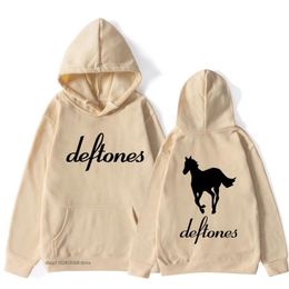 Mens Hoodies Deftones Hoodie Hip Hop Around the Fur Tour Band Sweatshirt Goth Retro Grunge Pullovers for Male Streetwear Women Y2k