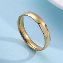 Band Rings Accessories Titanium Steel Ring 4Mm Circar Smooth Couple Stainless Exquisite Plain Jewellery Women Drop Delivery Otvqu