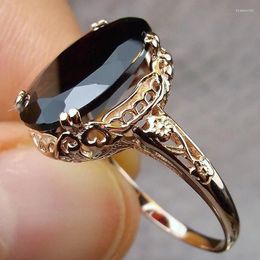 Cluster Rings Huitan Anniversary Ring For Women 2024 Trendy Jewellery Romantic Carved Pattern Design Versatile Female Finger-rings Bulk