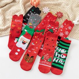 Christmas Decorations Socks Soft Cotton Winter Warm Sock Cute Snowman Elk Santa Claus Red For Gifts Navidad Natal Year 2024