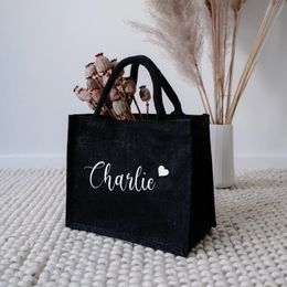 Personalised Bridesmaids Beach Jute Tote Bag Custom Bridal Shower Party Wedding Gifts Burlap Eco-Friendly Shopping Tote Bags 240129