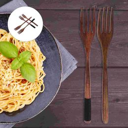 Spoons 4 Pcs Wooden Cooking Utensils Natural Oval Ladle Tool Fork Jars Mixing Cookware Eating Banquet