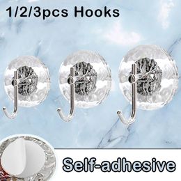 Hooks 1/2/3pcs Acrylic Wall Hook Multifunctional Bathroom Self-Adhesive Creative Glacier Stripe Punch-Free Back Door