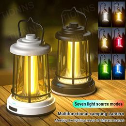 Portable Lanterns Retro LED Camping Lantern Rechargeable 8000mAh Waterproof For Lights Emergency Home Power Outages Outdoor