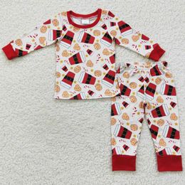 Clothing Sets Christmas Kids Boys Pajamas Long Sleeve Nightwear Wholesale Children Girls Nightgown Boutique