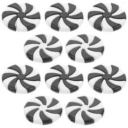 Garden Decorations Fake Christmas Candy Black White Plastic Cane Windmill Peppermint Cookie Two-color Set Combination 20pcs Garland