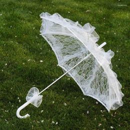 Party Decoration Lace Umbrella Cotton Embroidery Parasol For Kids Play And Wedding