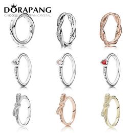 DORAPANG 925 Sterling Silver & 14K Gold Color Rings For Women Rose Gold Drops Of Fashion DIY Pan Ring Factory Whole224G