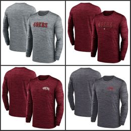 San Francisco''49ers''Men Heather Gray Sideline Team Velocity Performance Long Sleeve T-Shirt