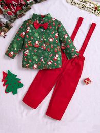 Clothing Sets Prowow 1-6Y Baby Christmas Outfits For Kids Necktie Xmas Shirts Red Overalls Children Year Costume Clothes