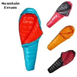 Outdoor Ultralight Camping Sleeping Bag Warm Goose Down Filled Adult Mommy Style Sleeping Bag Travel Sleeping Bag Camping Hiking 240122