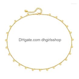 Chokers Choker Ccgood Minimalist Gold Colour Chocker Jewellery Disc Pendant Necklaces For Women Metal 18 K Plated Collar Drop Delivery Je Dhnfl