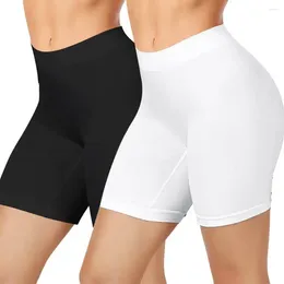 Women's Panties Features: High Waist Tight 5-point Pants Yoga Solid Color Anti-exposure Safety Pants.