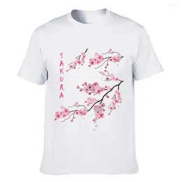 Men's T Shirts Japanese Sakura Cherry Blossom Shirt For Men/Women Cotton Casual Top O-neck Short Sleeve T-shirts Unisex Clothing Comfortable