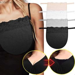 Bras WomenS Lace Cleavage Cover Up Mock Camisole Bra Underwears Strapless Insert Wrapped Chest Invisible Clip-On Adjustable Tube Top YQ240203