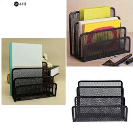 Mesh Desk Organizer File Storage Folder Holder Rack Metal Paper Tray Office 240125