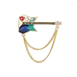 Brooches Musical Instrument Guitar Brooch Men Women Suit Lapel Pin Tassel Chain Metal Crystal Rhinestone Jewellery Accessories Decoration