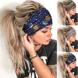 Hair Clips Bohemian Headband Hippie Elastic Bandana Head Cover Wrap For Men & Women Rainbow Psychedelic Flower Pattern 60'S 70'S Retro Boho