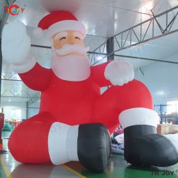 wholesale 20 ft height inflatable santa 6m tall sitting type giant santa Claus for Christmas decoration