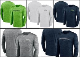 Seattle''Seahawks''Men Heather Grey Sideline Team Velocity Performance Long Sleeve T-Shirt