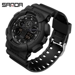 SANDA 2021 Digital Watch Men's Sport Watches for Men Waterproof Clock Outdoor Wristwatch Male Relogio Digital Masculino X0524251H