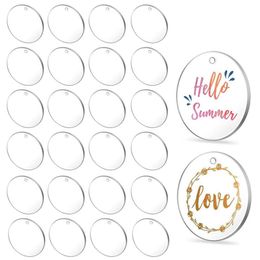 50Pcs Clear Keychains for Vinyl Acrylic Transparent Circle Discs Acrylic Blanks Keychain Bulk for DIY Keychain Crafting288Q