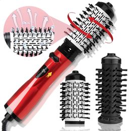 3 in 1 Rotating Hair Dryer Electric Comb Straightener Brush Air Negative Ion Styler 240325