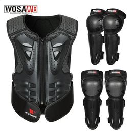 WOSAWE Protective Kids Motorcycle Armor Bike Bicycle Sports Body Protection Gear Ski Snowboard Back Bandage Guard Vest 240124