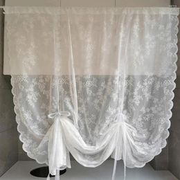 Curtain Sheer Attractive Polyester Lace Window Drape White Floral Household Supplies