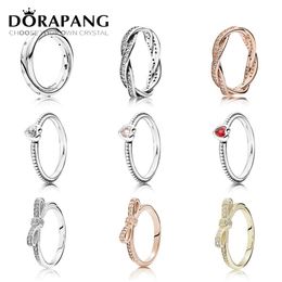 DORAPANG 925 Sterling Silver & 14K Gold Colour Rings For Women Rose Gold Drops Of Fashion DIY Pan Ring Factory Whole2408