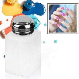 1Pc Portable 200ML Empty Plastic Nail Polish Remover Alcohol Liquid Press Pumping Dispenser Bottle Nail Art UV Gel Cleaner Tool247Q