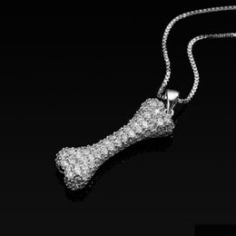 Pendant Necklaces Mens Hip Hop Necklace Jewelry Sier Iced Out Bone Pendant Necklaces Drop Delivery Jewelry Necklaces Pendants Dholp