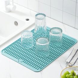 Table Mats Kitchen Drainage Pad Silicone Insulation Dining Anti Slip Thickened Scalding Oven Tool Drain 40 30CM