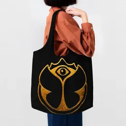 Shopping Bags Tomorrowlands Groceries Tote Women Electronic Dance Music Canvas Shopper Shoulder Large Capacity Bag Handbag