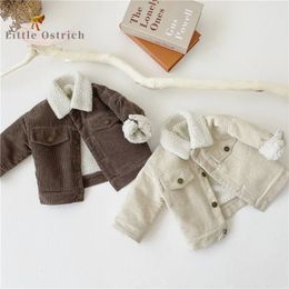 Urodzona dziewczynka chłopiec z kurtka sztrutowa niemowlę małe dziecko płaszcz dziecięcy jesienna wiosna zima ciepłe grube dziecko ubrania dziecięce 0-3y 240123