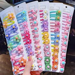 Hair Accessories 10pcs/set Girls Cute Cartoon Flower Animal Clips Kids Lovely Hairpins Headband Barrettes Fashion