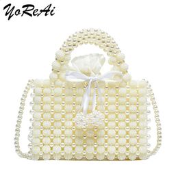 YoReAi Women Pearl Handmade Bag Beaded Evening Bags Clutch Wallet Magic Handbags Ladies Wedding Bridal Handbag Party Purse 240129