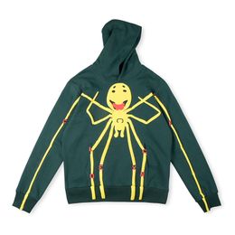 24ss Heavy Made Europe USA Letter Web Smile Face Puff Print Hoodie Autumn Winter Hoody fashion men women cotton Pullover Hooded Sweatshirt 0203