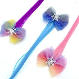 Hair Accessories Cartoon Headwear Cute Fake Braid Gauze Snowflake Accessory Korean Style Children Hairpin Girl Wig Clip Bangs