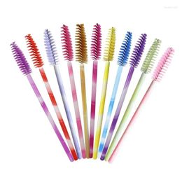 Makeup Brushes 50 Pcs Disposable Eyelash Brush Multicolor Rod Mascara Wands Brow Portable Comb Extension Tools