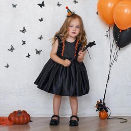 Girl Dresses Toddler Black Halloween Dress For Baby Clothes Baptism Sleeveless Birthday Princess Girls Party Wedding Gown